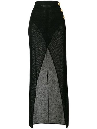 Balmain sheer thigh split skirt $1,217 - Buy SS19 Online - Fast Global Delivery, Price