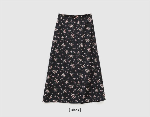 Flower Midi Skirt by MOSSBEAN | Kooding