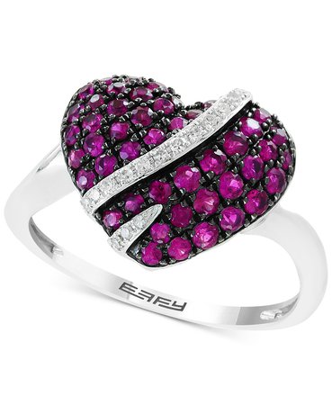 EFFY® 14k White Gold Ruby & Diamond Accent Ring