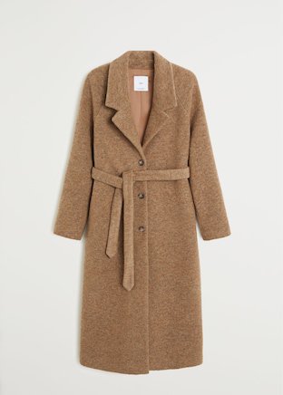 Belted wool coat - Woman | Mango Uzbekistan