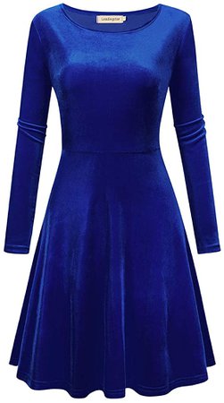 Amazon.com: Leadingstar Women's Velvet Wrist Sleeve Length A-Line Mini Dress (Burgundy, XL): Clothing