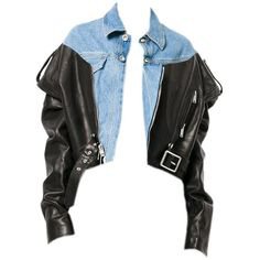 Unravel project denim leather jacket