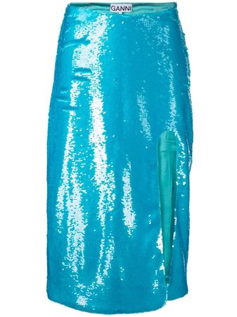 GANNI sequin-embellished Midi Skirt - Farfetch