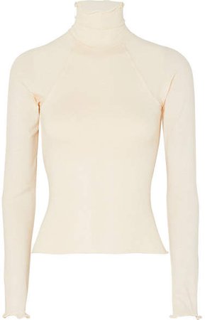 The Line By K Open-back Stretch-jersey Top - Cream