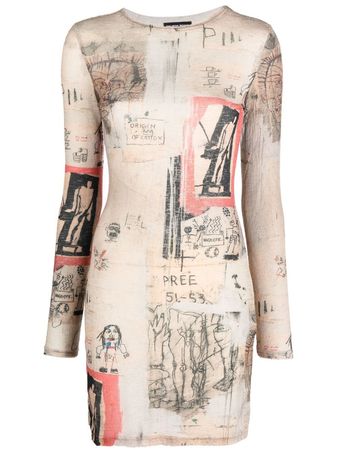 MISBHV Tattoo Print long-sleeved Mini Dress - Farfetch