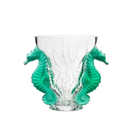 Poséidon vase | Limited edition (99 pieces), mint green crystal | Lalique Vase | Lalique