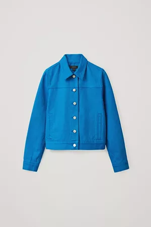 CROPPED DENIM JACKET - Cyan blue - Coats and Jackets - COS