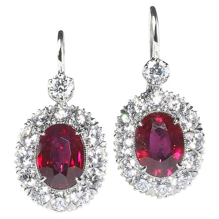 Victorian Ruby and Diamond Earrings For Sale at 1stDibs