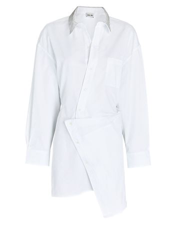 ALIX NYC Phoebe Crystal-Embellished Poplin Mini Dress in white | INTERMIX®