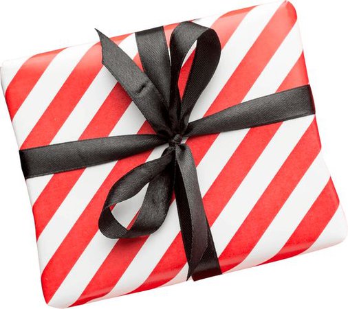 Gift box with black ribbon