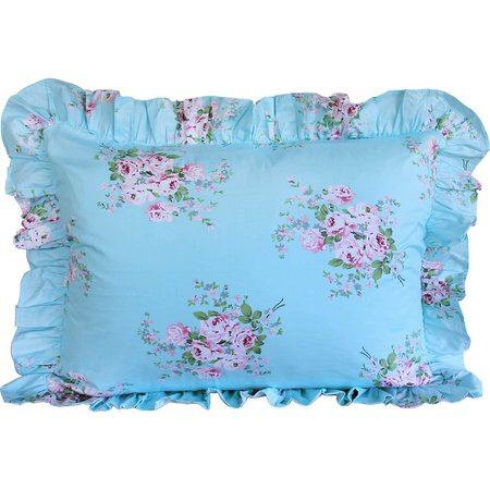 Blue Floral Shabby Chic Pillow