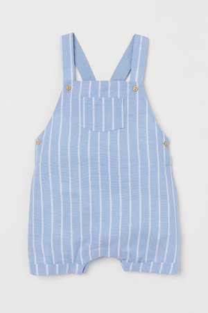 Bib Overall Shorts - Light blue/striped - Kids | H&M CA