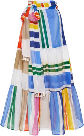 Silvia Tcherassi Binasco Printed Cotton Tiered Skirt