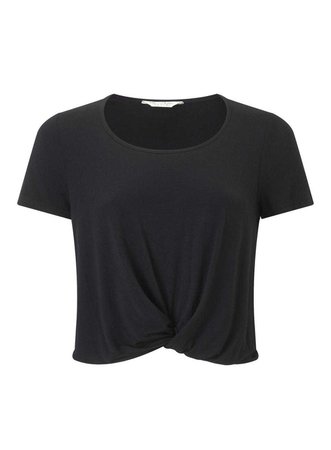 Black Twist Front T-Shirt - Tops - Clothing - Miss Selfridge