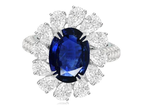 Sutra Jewels, Sapphire and diamonds ring