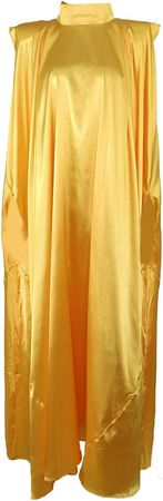 Amazon.com: KELYWELL African Satin Dress for Women Muslim Caftan Oversized Swing Mock Turtleneck Batwing Sleeve Cape Kaftan Dress (Yellow,One Size) : Clothing, Shoes & Jewelry