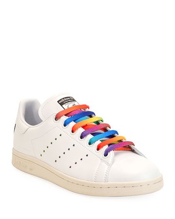Stella McCartney Stan Smith Sneakers with Rainbow Laces | Neiman Marcus
