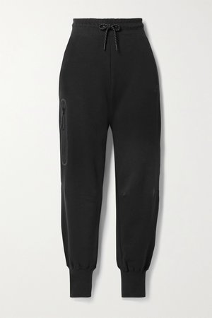 Black Cotton-blend jersey track pants | Nike | NET-A-PORTER