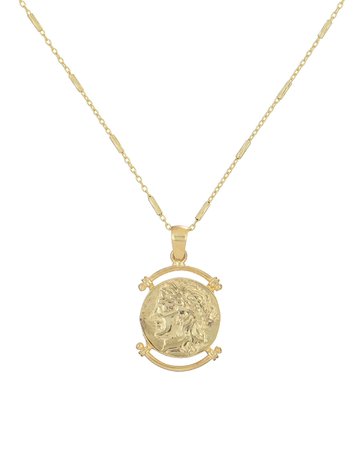 Gold Greek Coin Pendant | Adina's Jewels