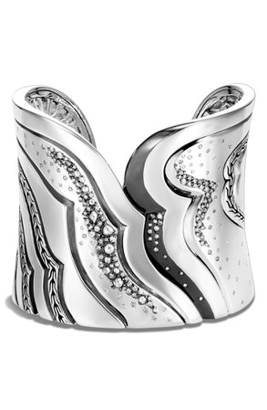 John Hardy Lahar Extra Large Cuff Bracelet with Diamonds | Nordstrom