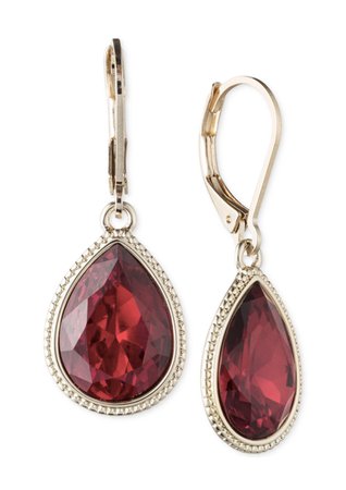 Red and Gold Drop Earrings
