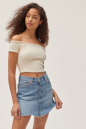 Levi’s Denim Button-Front Mini Skirt | Urban Outfitters