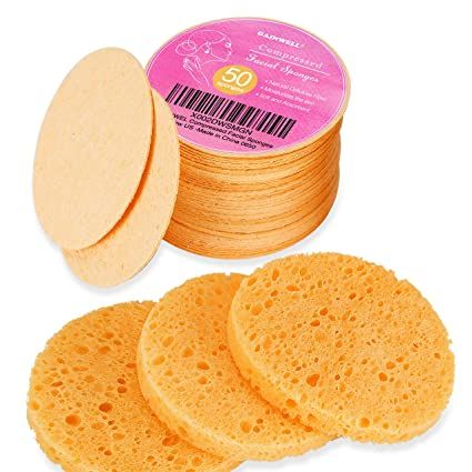 Amazon.com: GAINWELL 50-Count Compressed Facial Sponges for Daily Facial Cleansing and Exfoliating, 100％ Natural Cosmetic Spa Sponges for Makeup Remover, Reusable, Pink : Everything Else