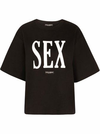 Shop Dolce & Gabbana Sex drop-shoulder T-shirt with Express Delivery - FARFETCH
