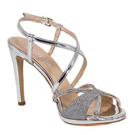 Sandals | Shop Women's Silver Rhinestone Stiletto Sandals at Fashiontage | 01270336