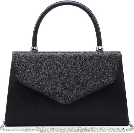 Dasein Women's Evening Bags Formal Party Clutches Wedding Purses Cocktail Prom Handbags with Frosted Glittering (Black): Handbags: Amazon.com