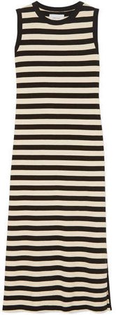 The Perfect Muscle Tee Striped Cotton-jersey Dress - Black