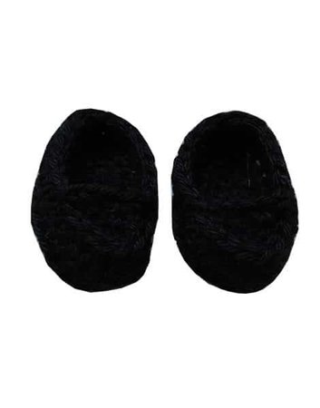 Black crochet slippers -