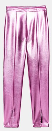 Metallic pink trousers