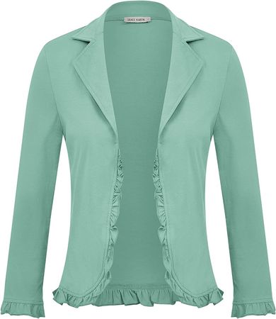 Women 3/4 Sleeve Bolero Shrug Cropped Blazer Suit Cardigan Jacket Light Pink 2XL at Amazon Women’s Clothing store