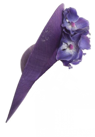 Philip Treacy purple orchid fascinator hat