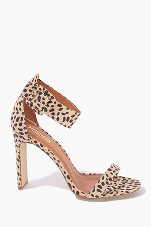Cheetah Print Open-Toe Heels | Forever 21