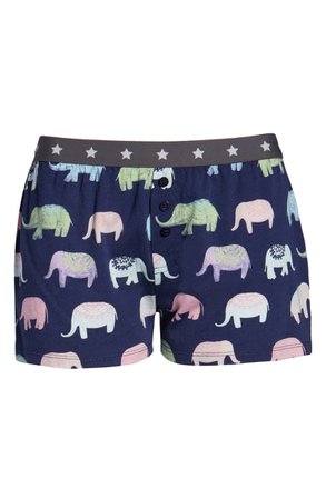 PJ Salvage Elephant Pajama Shorts | blue