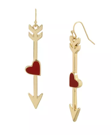 Betsey Johnson Heart Arrow Drop Earrings & Reviews - Earrings - Jewelry & Watches - Macy's