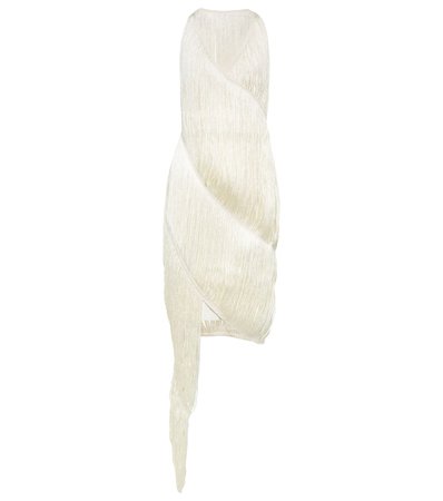 Loewe - Fringed silk minidress | Mytheresa