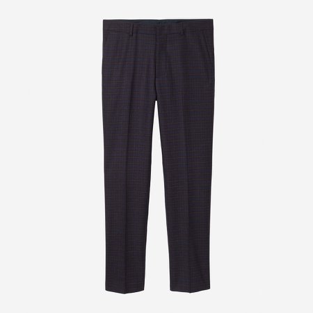 Stretch Wool Dress Pants | Navy Brown Plaid | Bonobos