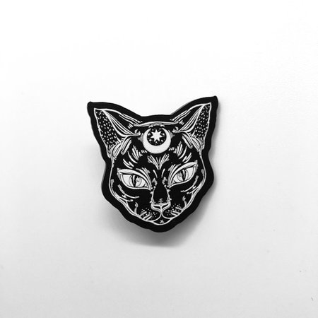 Black Cat Pin Badge – Curiology Ltd