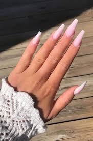 light pink long nails - Google Search