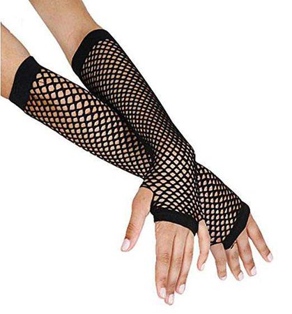 Black Fingerless Fishnet Gloves