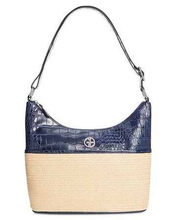 Giani Bernini Straw Crocodile Hobo Bag, Created by Macy's & Reviews - Handbags & Accessories - Macy's
