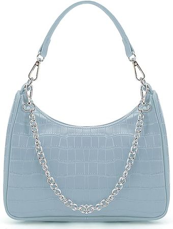 STAISE Shoulder Bags for Women, Trendy Crocodile Handbag Purses, Women’s Leather Crossbody Bag with Adjustable Straps & Chain (Blue): Handbags: Amazon.com