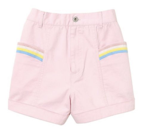 pastel pink rainbow shorts