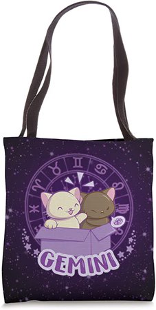 Amazon.com: Kawaii Cats Astrology Zodiac Gemini Tote Bag