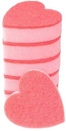Amazon.com: GMIcréatifs Heart Shaped, Dual-Sided Kitchen Sponge and Scrubber for Washing Dishes, Pots & Pans and General Household Cleaning, (6 Pack). : Health & Household