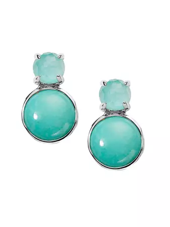 Shop Ippolita 925 Rock Candy® Luce Small Snowman Sterling Silver, Amazonite & Turquoise Post Earrings | Saks Fifth Avenue