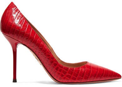 Purist 95 Croc-effect Leather Pumps - Red